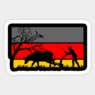 Farmer Plow Field Sticker